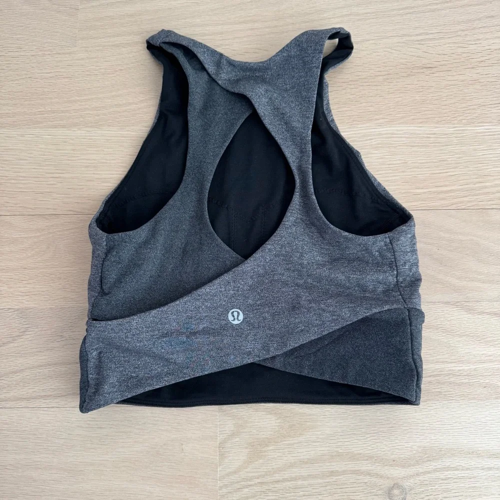 Lululemon Back‎ In Action Bra Heathered Black Size 4